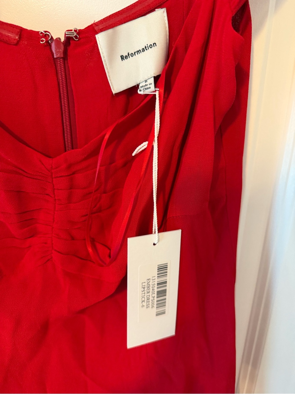 Reformation Red Sweetheart Midi Dress - Picture 3 of 5